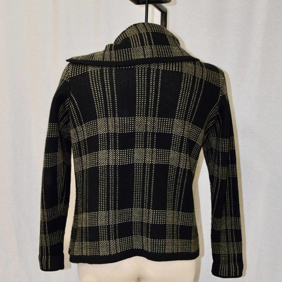 Like new PECK & PECK black and tan knitted  jacket - Picture 2 of 4